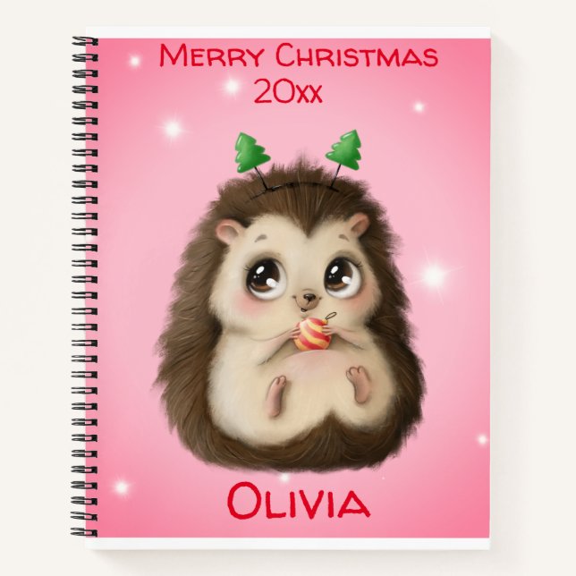 Carnet Noël du mignon Hérisson (Devant)