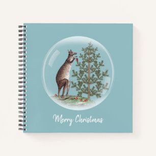 Carnet Noël en Australie avec de la neige et un kangourou