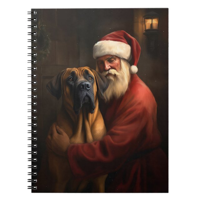 Carnet Noël festif Rhodesian Ridgeback Santa Claus (Devant)