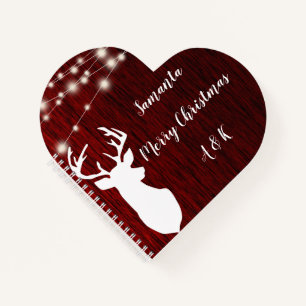 Carnet Noël, guirlande, tête de cerf, personnalisation
