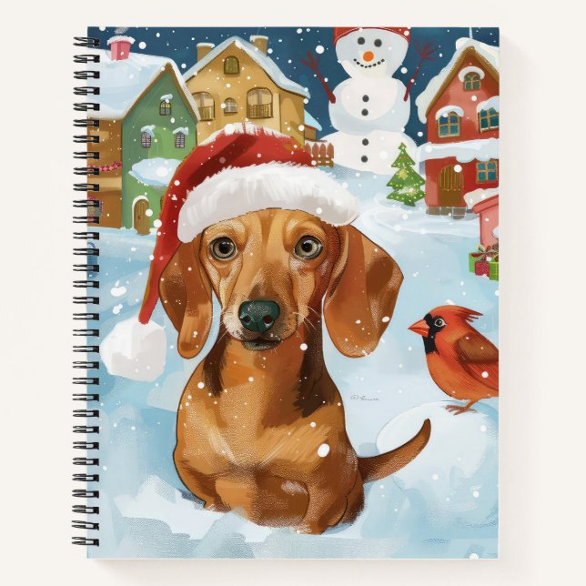 Carnet Noël Joie d'Hiver du Teckel (Devant)