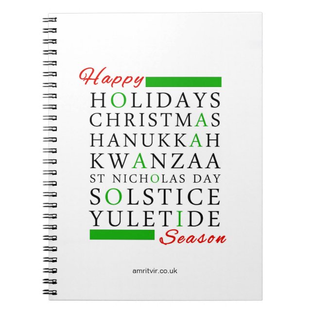 Carnet Noël Kwanzaa Hanoukka Solstice Yuletide (Devant)