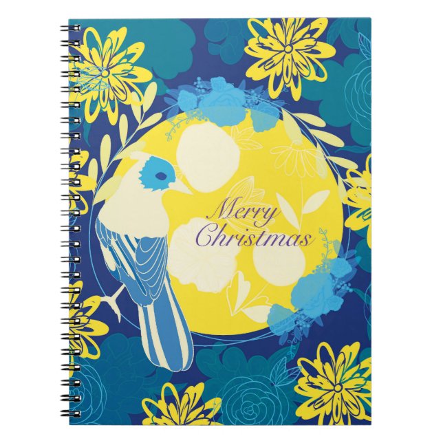 Carnet noël, noël, oiseau, fleurs, nature (Devant)