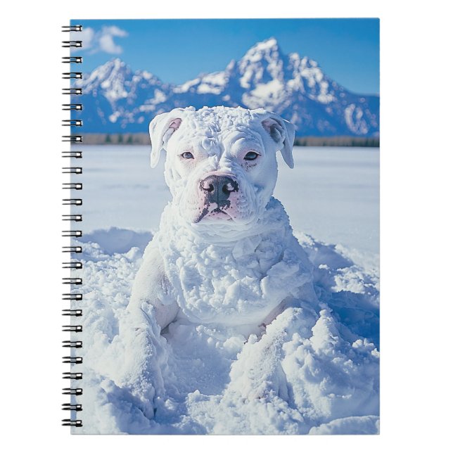 Carnet Noël Pitbull Chien Snowman (Devant)