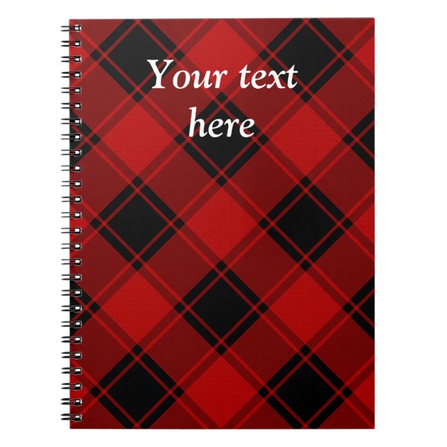Carnet Noël plaid motif rouge et noir (Devant)