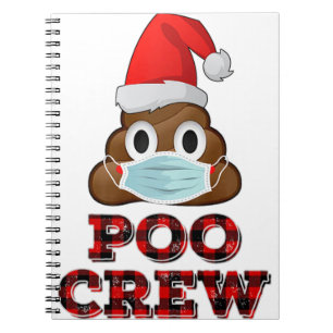 Carnet Noel Poo maillot visage Masque Poop Emoji Rouge