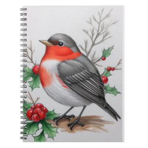 Carnet Noël Red Robin Bird