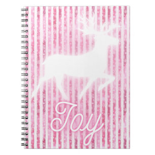 Carnet Noël rose et blanc Joie Reindeer