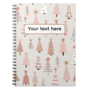 Carnet Noël Scandinave Sapins Roses