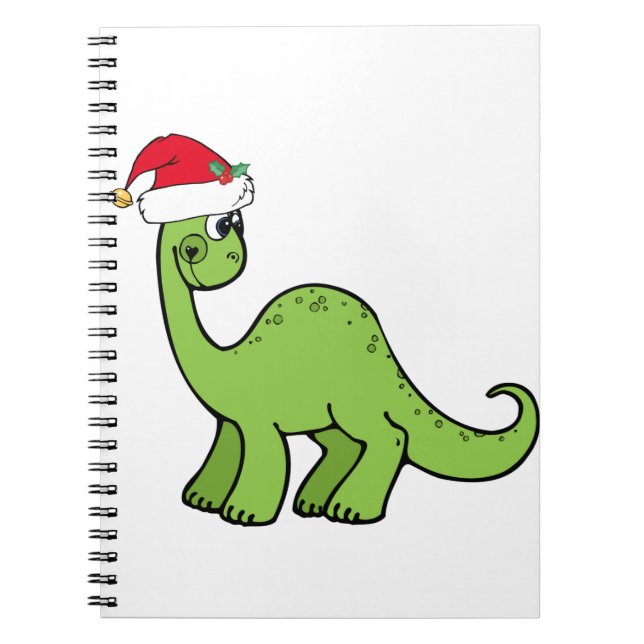 Carnet Noël vert badine le dinosaure Père Noël (Devant)