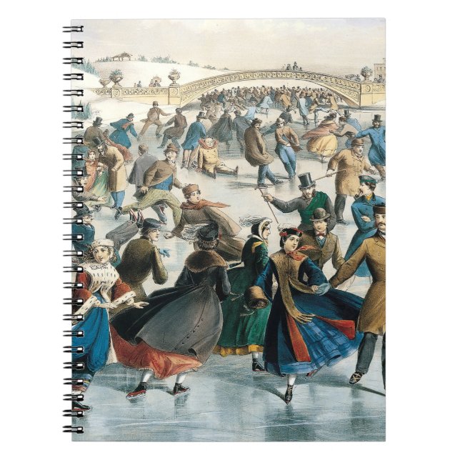 Carnet Noël victorien Central Park Currier & Ives (Devant)