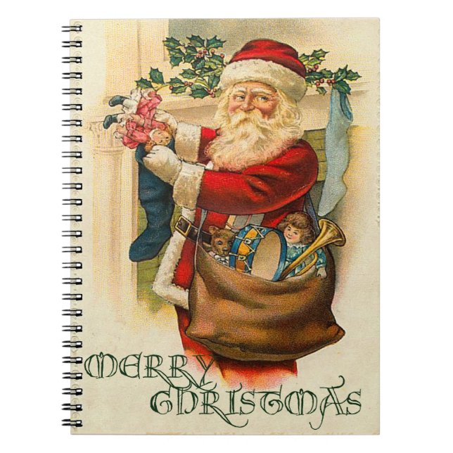 Carnet Noël vintage de Père Noël (Devant)
