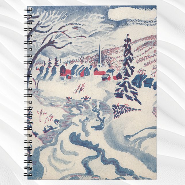 Carnet Noël Vintage, Village d'hiver Neige (Créateur téléchargé)