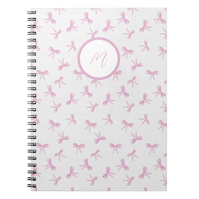 Carnet Nœud aquarelle rose Coquette frangé personnalisé (Devant)