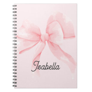 Carnet Nœud Rose Coquette Personnalisé Fille