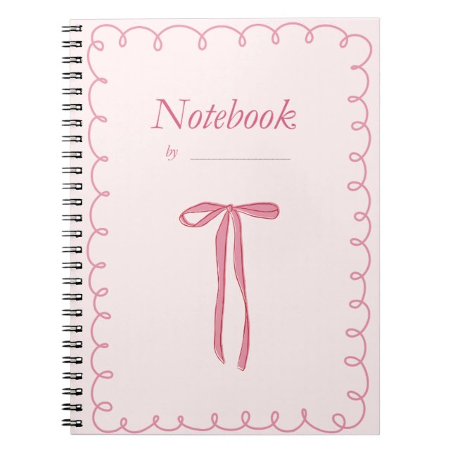 Carnet Nœud ruban rose  (Devant)