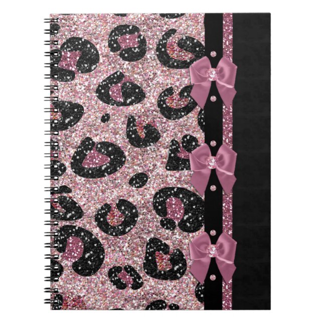 Carnet Nœuds en ruban imprimé léopard rose rockabilly RAB (Devant)