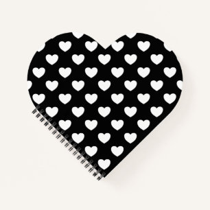 Carnet Noir aux Coeurs Blancs