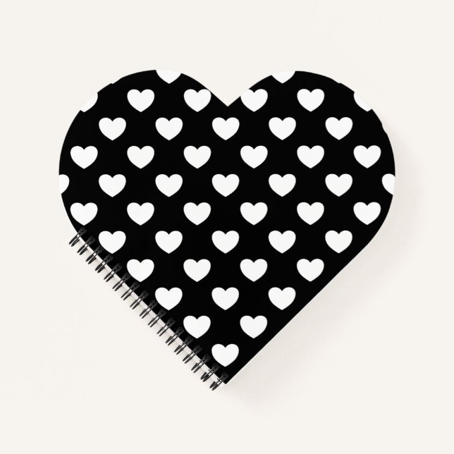 Carnet Noir aux Coeurs Blancs (Devant)