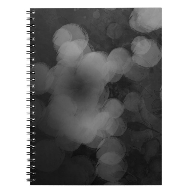 Carnet Noir Blanc Abstrait Peinture Froide Lumineuse (Devant)