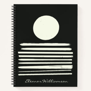 Carnet Noir blanc contemporain Art Abstrait personnalisé