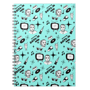 Carnet Noir, Blanc et Turquoise Cinquante ans Style Retro