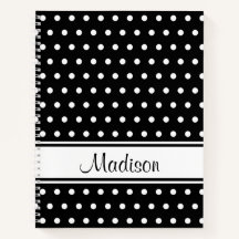 Noir blanc Polka Dot Stripe Nom du script