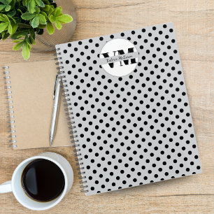 Carnet Noir blanc Polka Point Monogramme 2026 Personnalis