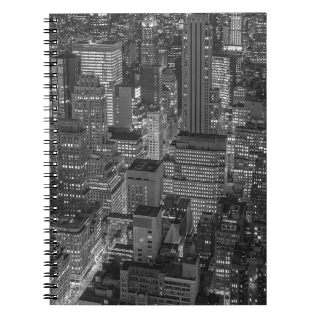 Carnet Noir blanc rouge New York City Skyline (Devant)