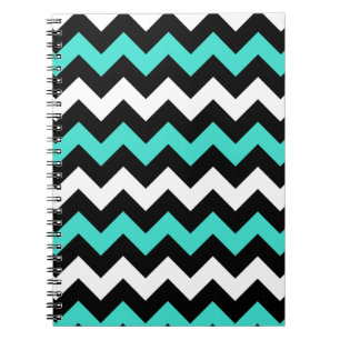 Carnet Noir Blanc Turquoise Zigzag