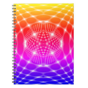 Carnet Noir bleu néon fractal
