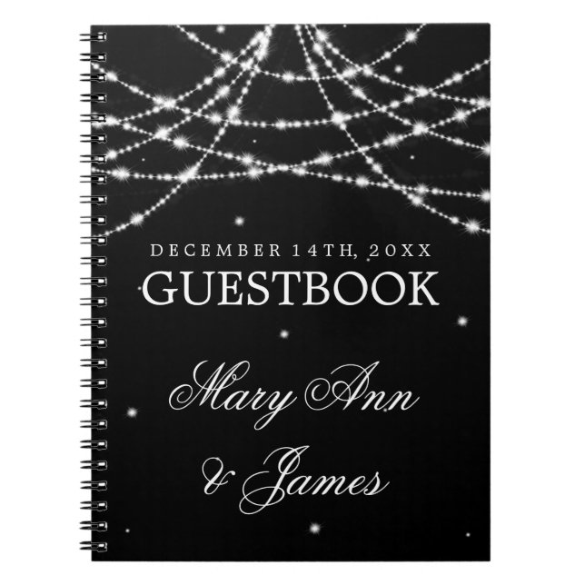 Carnet Noir de scintillement de ficelle de Guestbook de (Devant)
