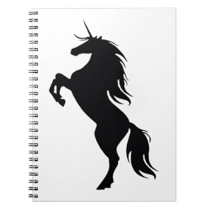 Carnet noir de silhouette de licorne