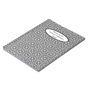 Carnet Noir et blanc Abstrait FlowerNotebook