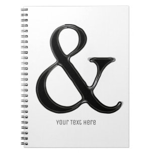 Carnet Noir et blanc, Ampersand Chic moderne personnalisé