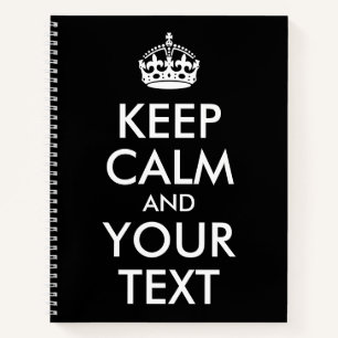 Carnet Noir et blanc Conserver le calme et votre texte