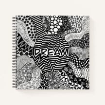 Noir et blanc Dream Mandala Carré