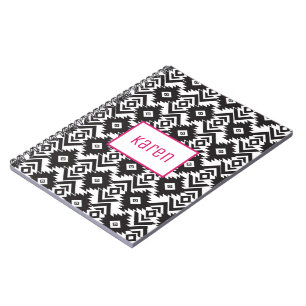 Carnet noir et blanc, journal, comptable