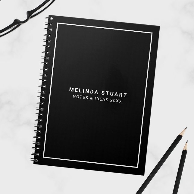 Carnet Noir et blanc minimaliste moderne (Créateur téléchargé)