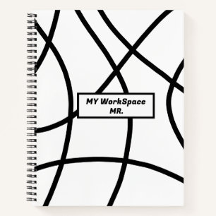 Carnet noir et blanc moderne minimaliste Abstrait
