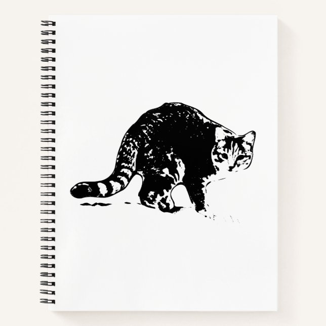Carnet noir et blanc Tabby Cat (Devant)