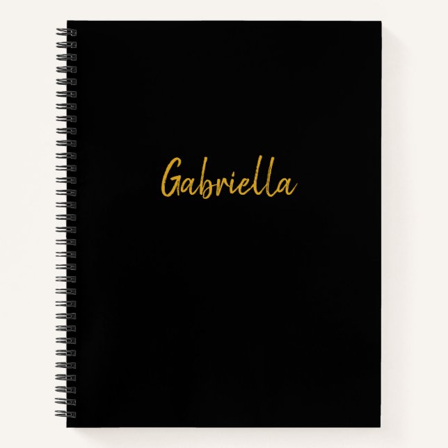 Carnet Noir et or personnalisé  (Devant)