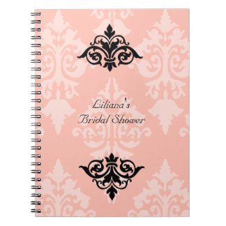Carnet noir et rose de Fête de la mariée
