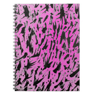 Carnet Noir et rose du néon funky
