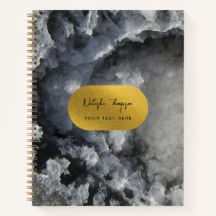 Carnet Noir Gold Foil Crystals de mer Signature Script