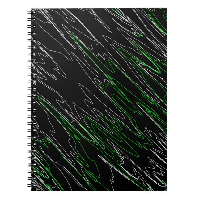 Carnet Noir marbré vert (Devant)