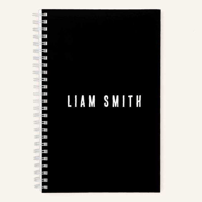 Carnet noir moderne personnalisé (Recto)