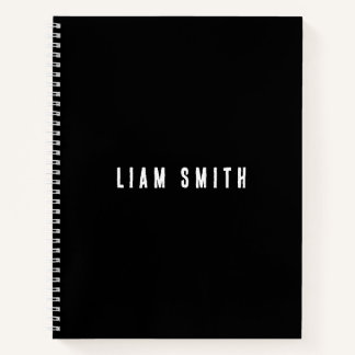 Carnet noir moderne personnalisé