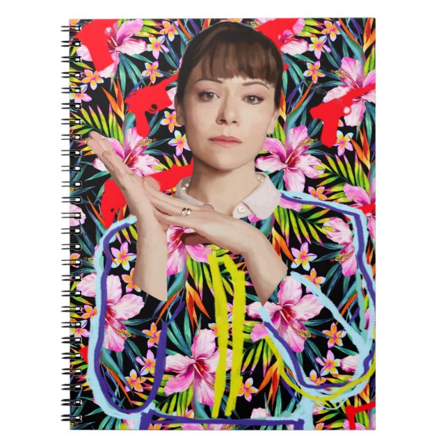Carnet Noir orphelin | Alison - motif floral (Devant)
