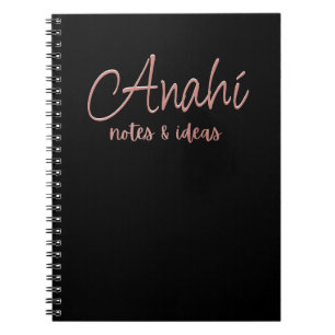 Carnet Noir personnalisé   Faux Rose Gold Foil Notes et i